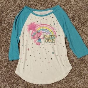 Girls Trolls 3/4 sleeve